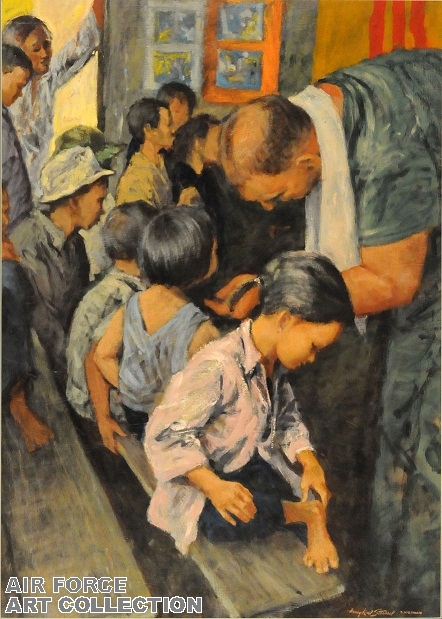 MEDCAPS TREATING CHILDREN AT SUOI HOI, S. VIETNAM